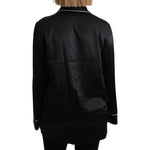 Dolce & Gabbana Black Shirt Silk Stretch Top Blouse