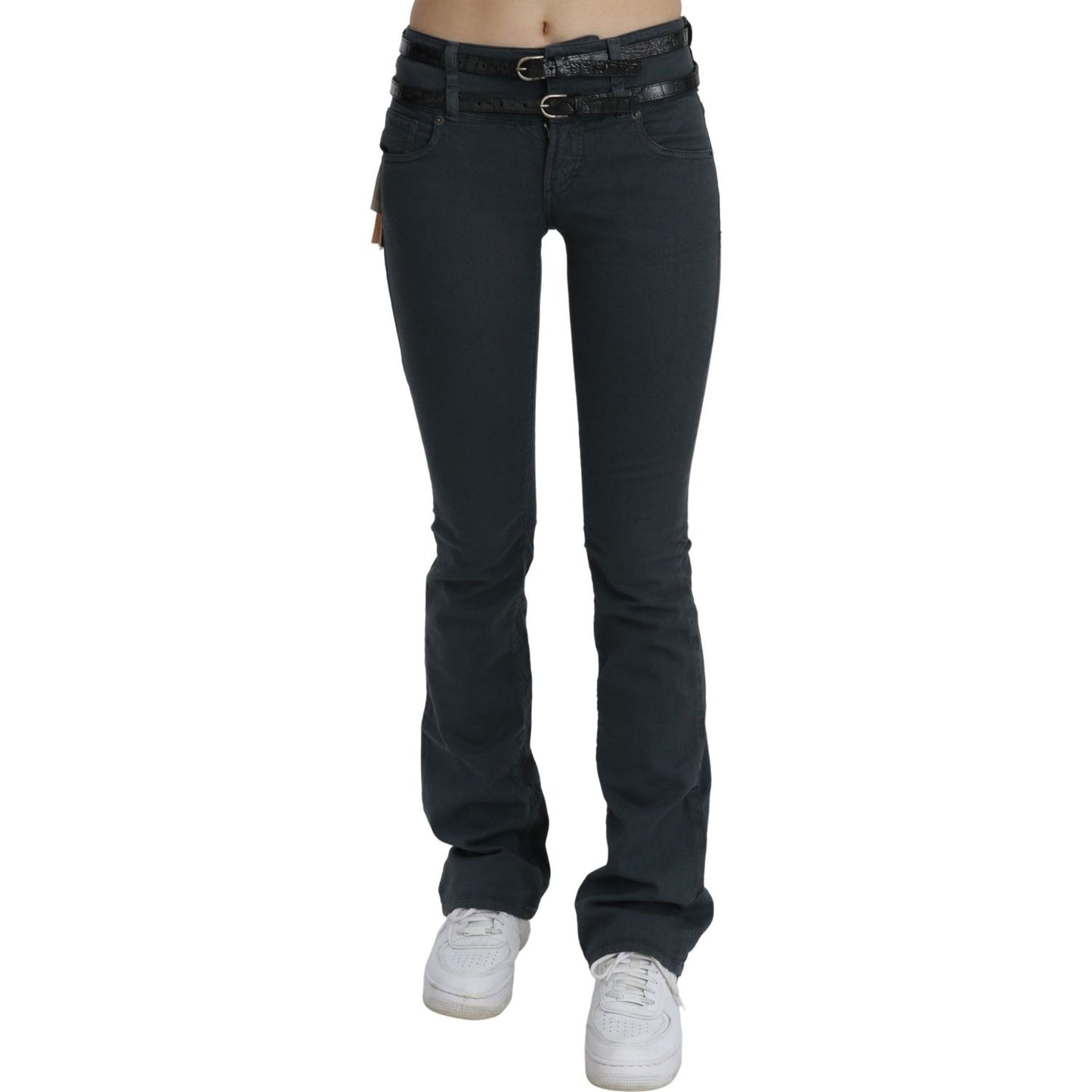 John Galliano Gray Mid Waist Slim Flared Denim Trouser Jeans