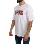 Dolce & Gabbana White Love Panda Print Top T-shirt