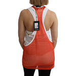 Dsquared² Orange White Crewneck Sleeveless Tank T-shirt Dress Top