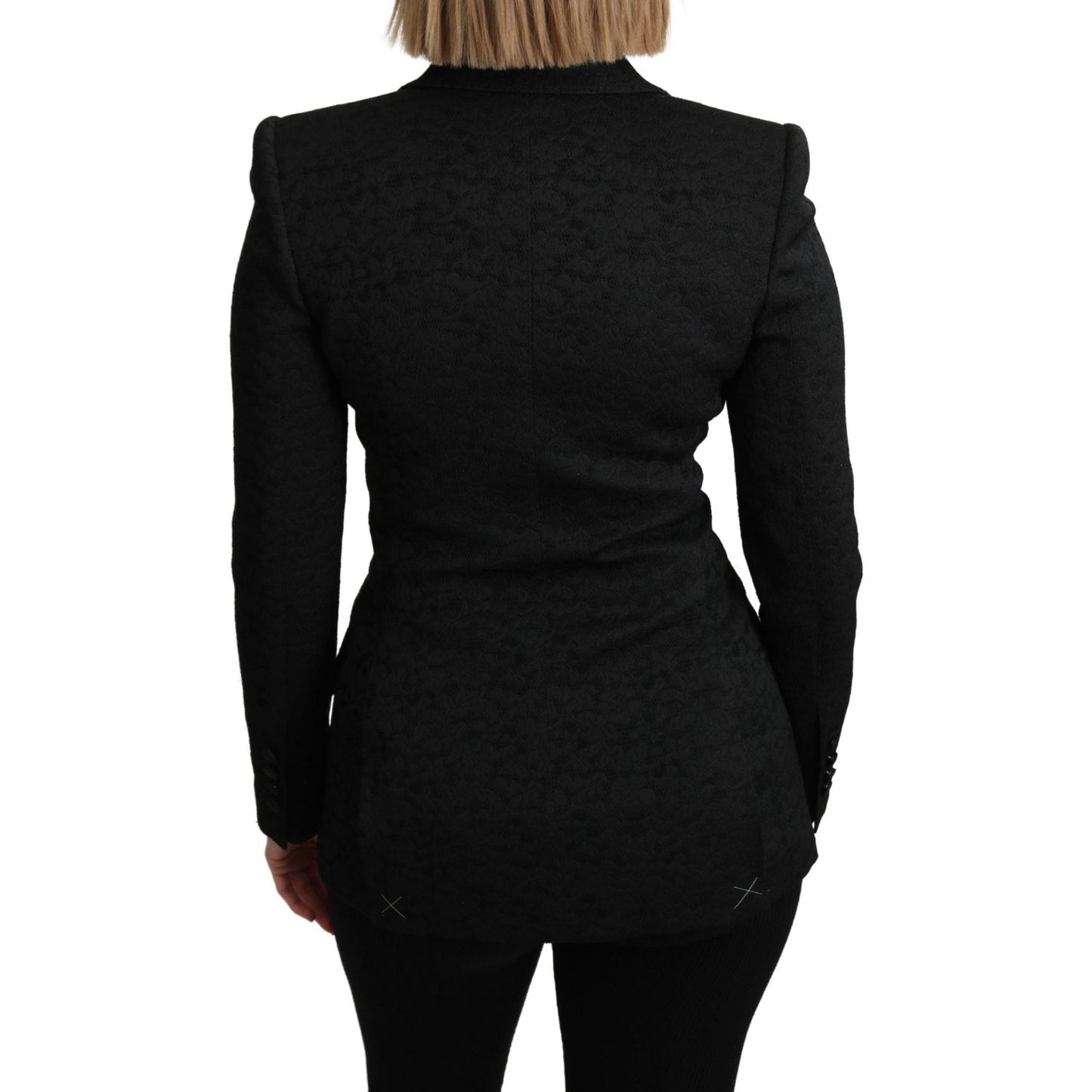 Dolce & Gabbana Black Brocade Single Breasted Blazer Jacket KOS1794-36