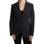 Dolce & Gabbana Gray Single Breasted Blazer Cotton Jacket