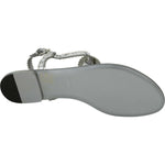 Dolce & Gabbana Silver Crystal Sandals Flip Flops Shoes LA6578-36