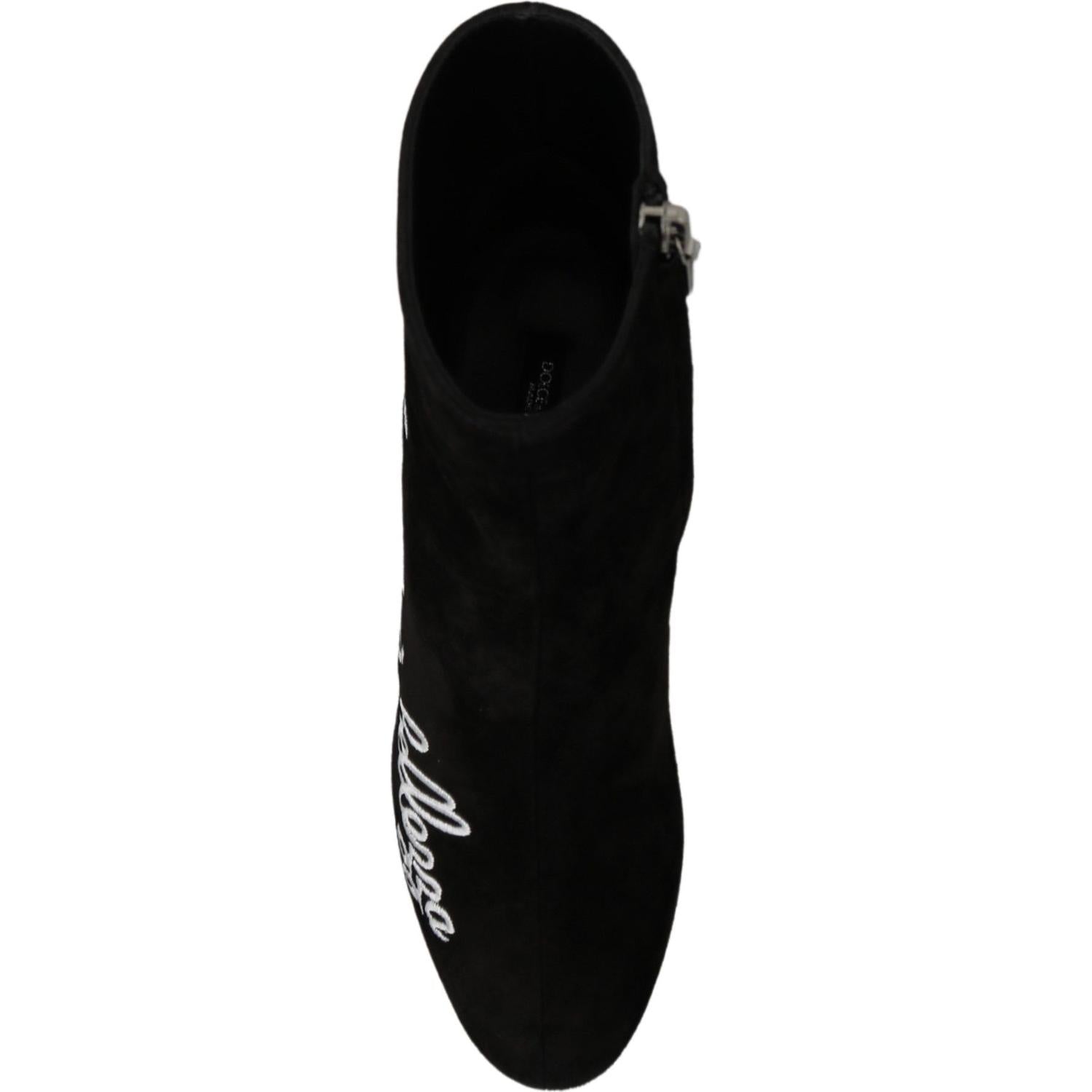 حذاء الكاحل الأنيق المطرز من دولتشي آند غابانا