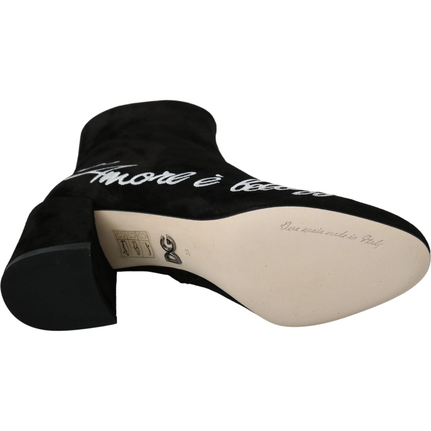 حذاء الكاحل الأنيق المطرز من دولتشي آند غابانا