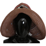 Dolce & Gabbana Elegant Floppy Straw Hat with Floral Accents Hat Dolce & Gabbana Black