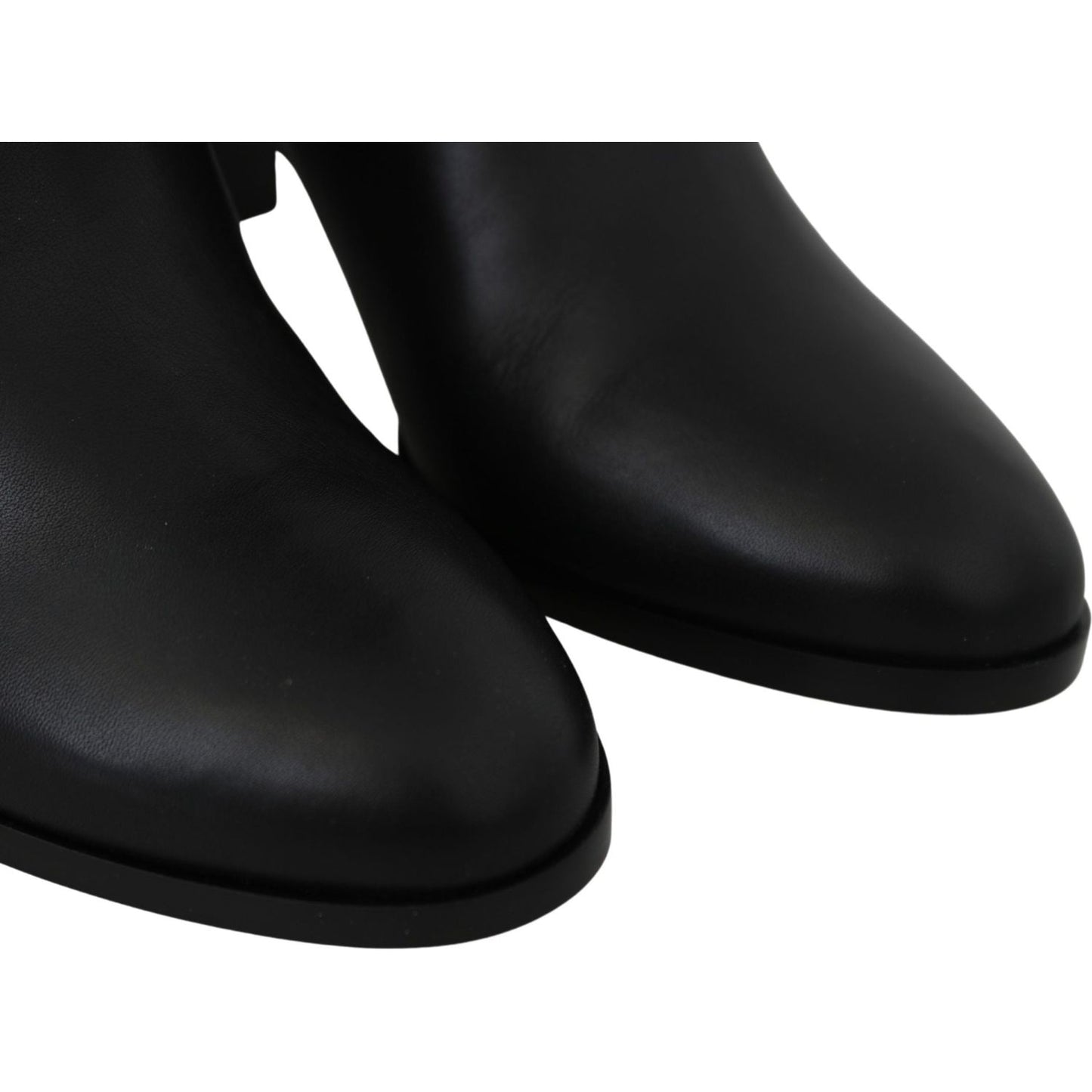 Jimmy Choo Elegant Black Calf Leather Heeled Boots 192954728632