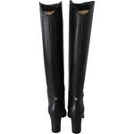 Jimmy Choo Elegant Black Calf Leather Heeled Boots 192954728632