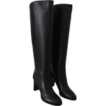 Jimmy Choo Elegant Black Calf Leather Heeled Boots 192954728632