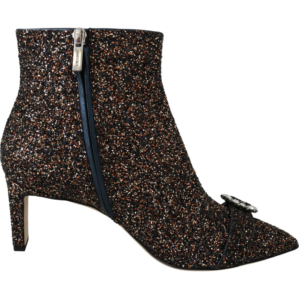Jimmy Choo Amethyst Mix Hanover Heeled Glitter Boots 192954725846