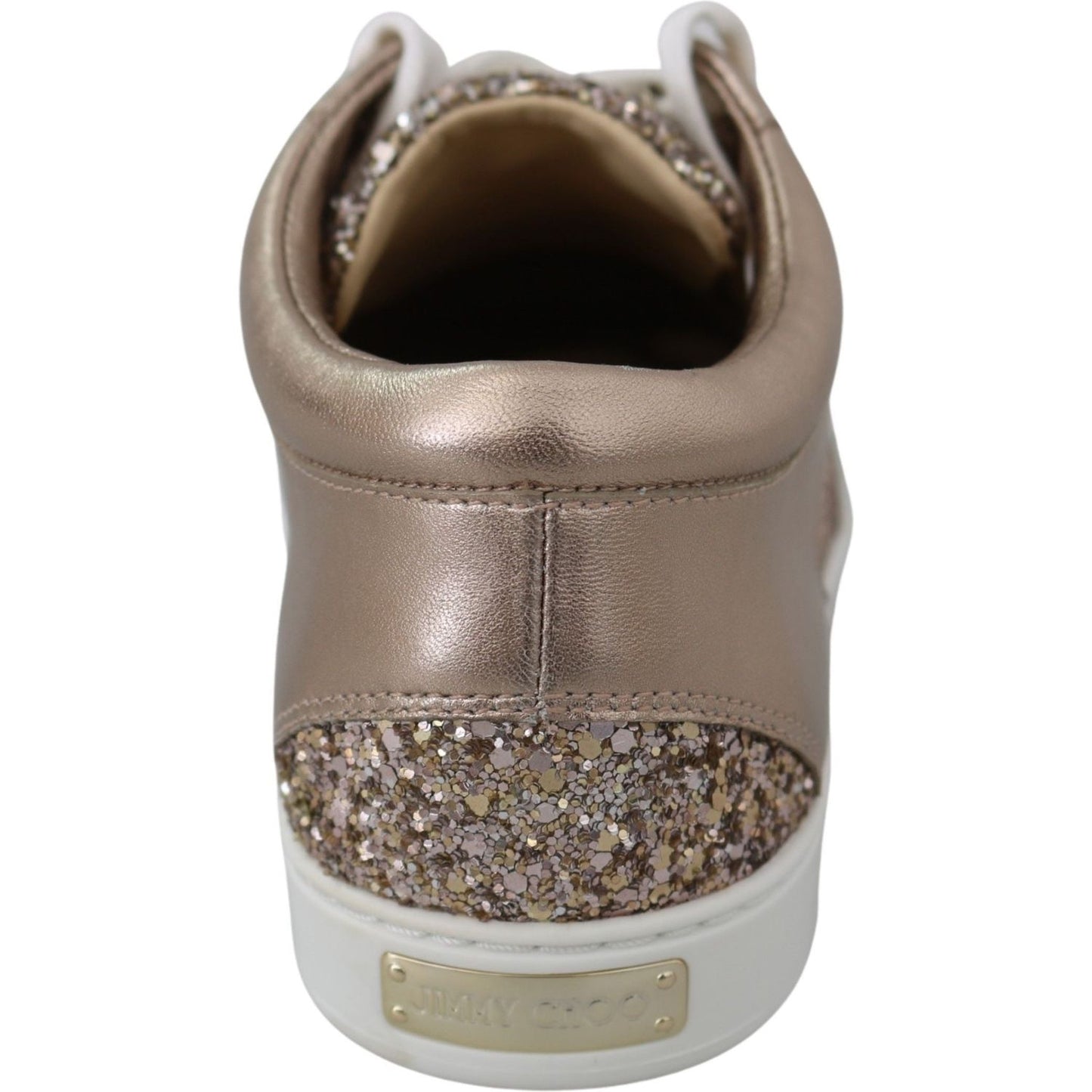 Jimmy Choo Ballet Pink Glitter Leather Sneakers 192954403607