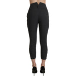 Ermanno Scervino Gray High Waist Capri Cropped Cotton Pants