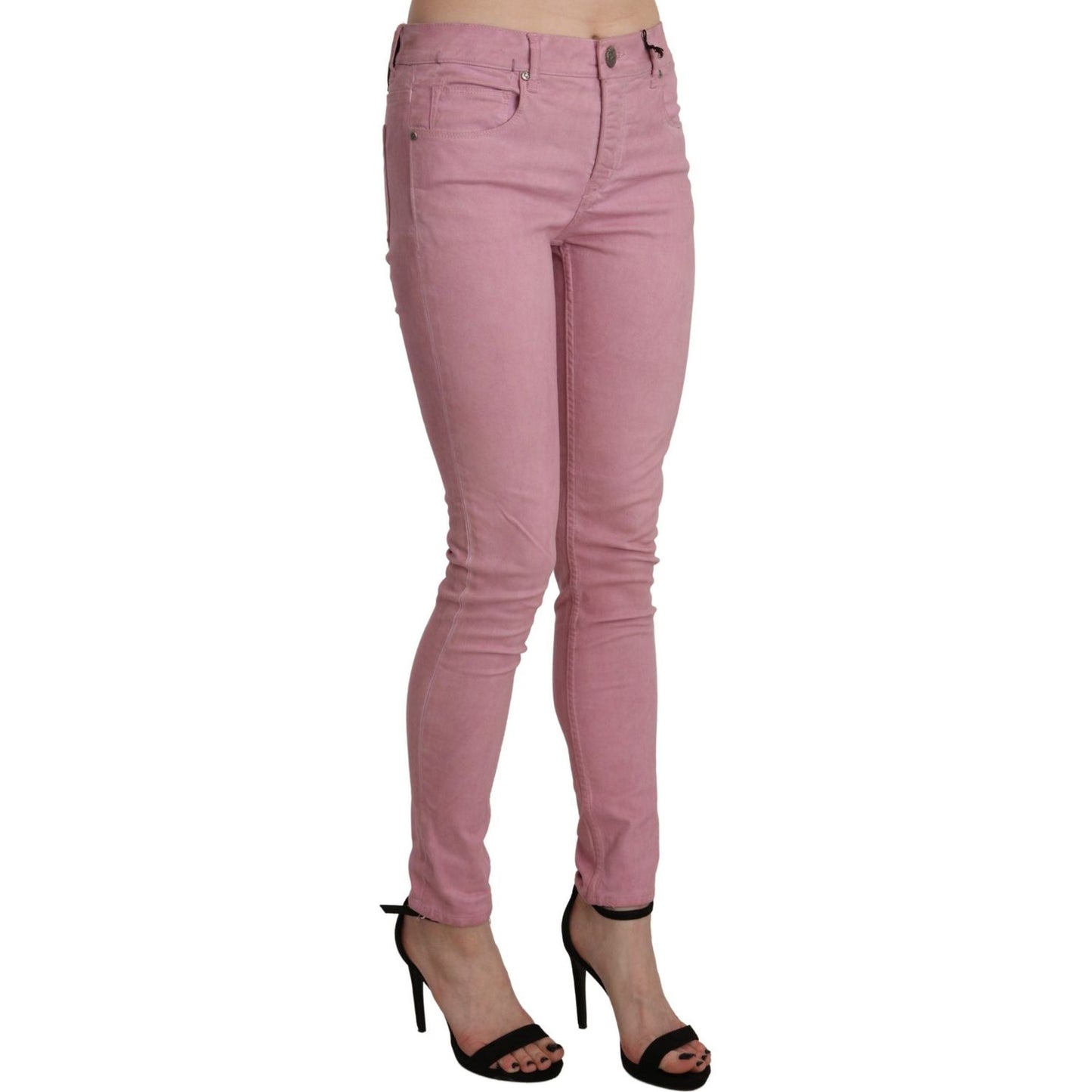 Acht Chic Pink Mid Waist Skinny Jeans Acht