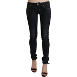 Acht Black Washed Low Waist Skinny Denim Jeans Jeans & Pants