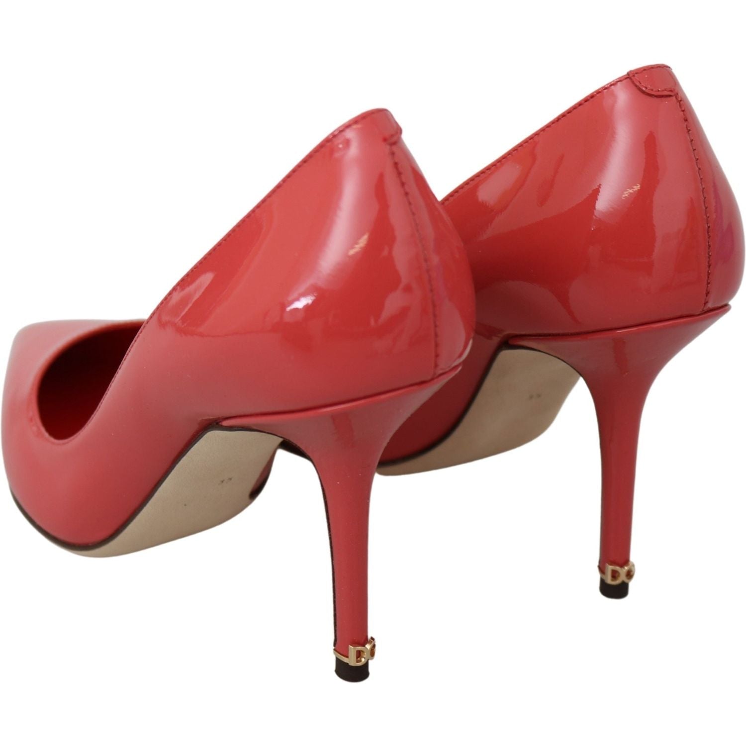 优雅深粉色漆皮高跟鞋