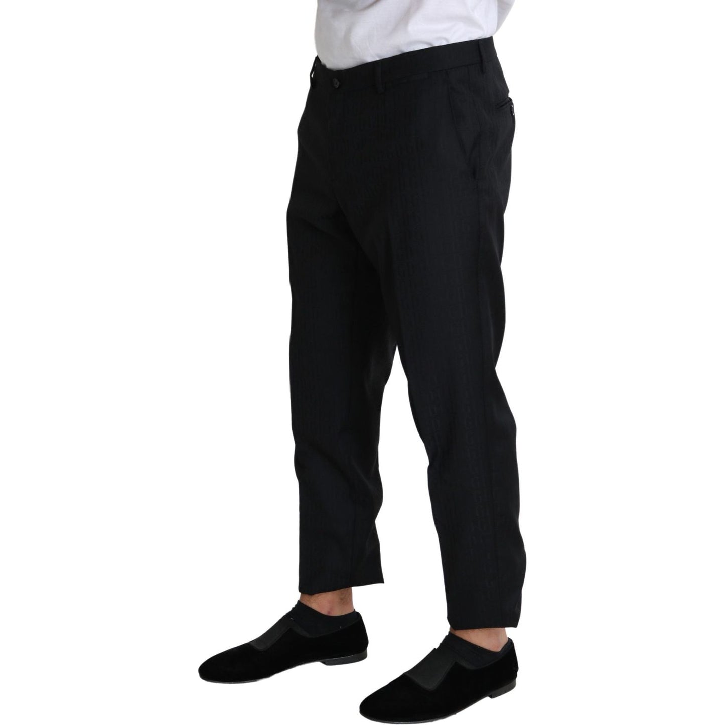 Dolce & Gabbana Black Wool Skinny Cropped Trouser Dress Jeans & Pants