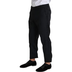 Dolce & Gabbana Black Wool Skinny Cropped Trouser Dress Jeans & Pants