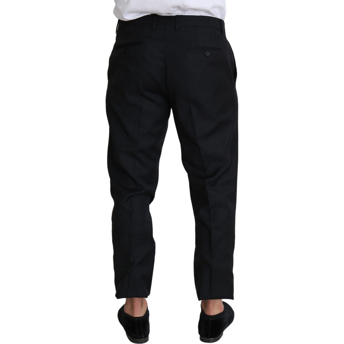 Dolce & Gabbana Black Wool Skinny Cropped Trouser Dress Jeans & Pants