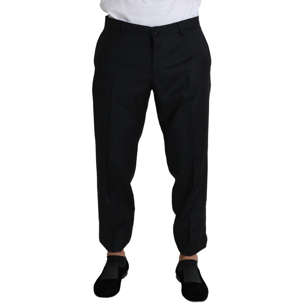 Dolce & Gabbana Black Wool Skinny Cropped Trouser Dress Jeans & Pants