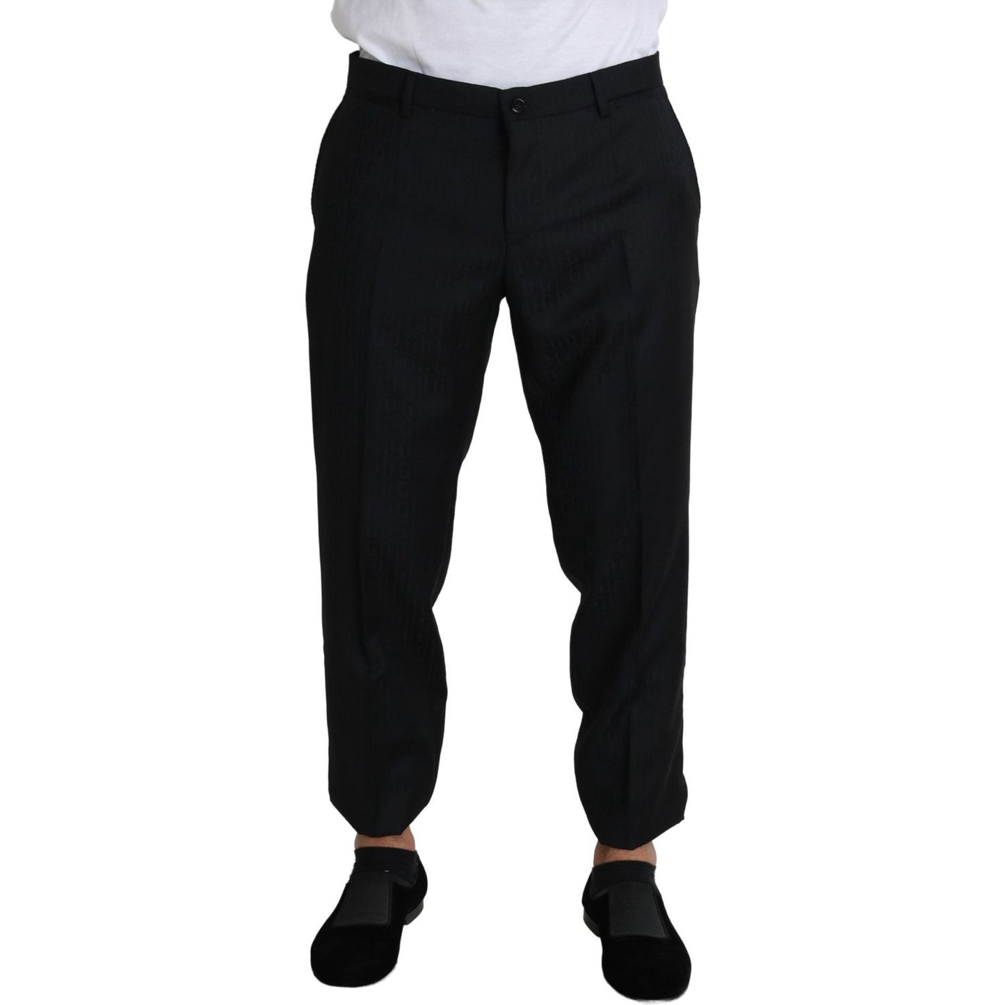 Dolce & Gabbana Black Wool Skinny Cropped Trouser Dress Jeans & Pants