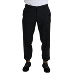 Dolce & Gabbana Black Wool Skinny Cropped Trouser Dress Jeans & Pants