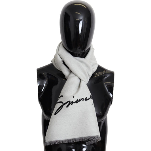 Givenchy Elegant Monochrome Wool-Silk Blend Scarf Wool Wrap Shawls Givenchy