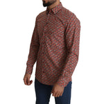 Dolce & Gabbana Red Printed Knight Formal Dress MARTINI Shirt