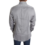 Dolce & Gabbana Gray Cotton Men Formal GOLD Dress Shirt