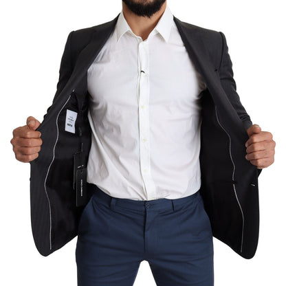 Dolce & Gabbana Black Wool Single Breasted Coat MARTINI Blazer