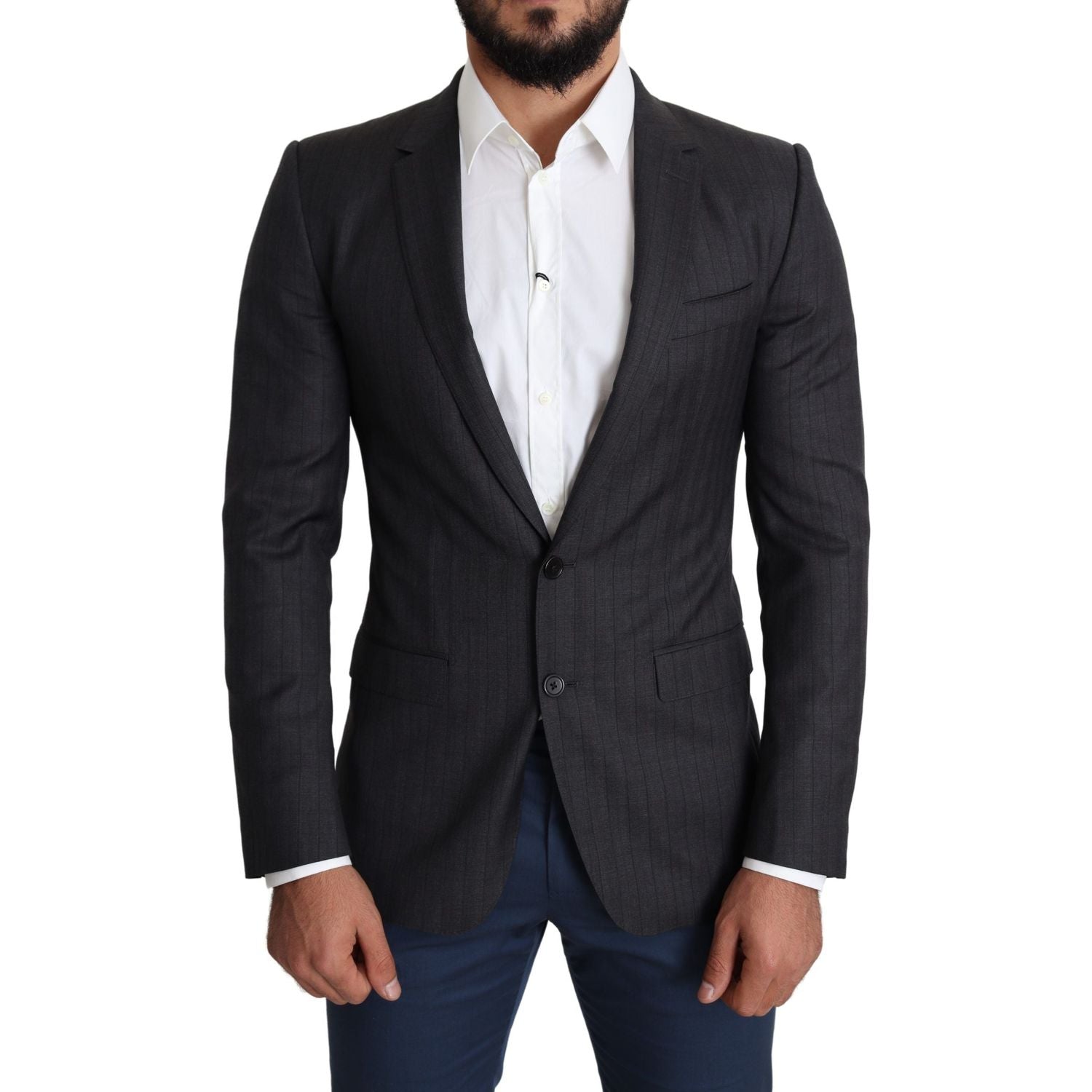Dolce & Gabbana Black Wool Single Breasted Coat MARTINI Blazer