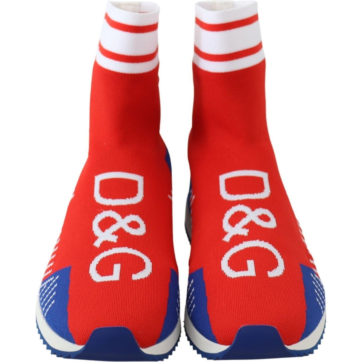 Dolce & Gabbana Blue Red Sorrento Logo Sneakers Socks Shoes MV3708-39