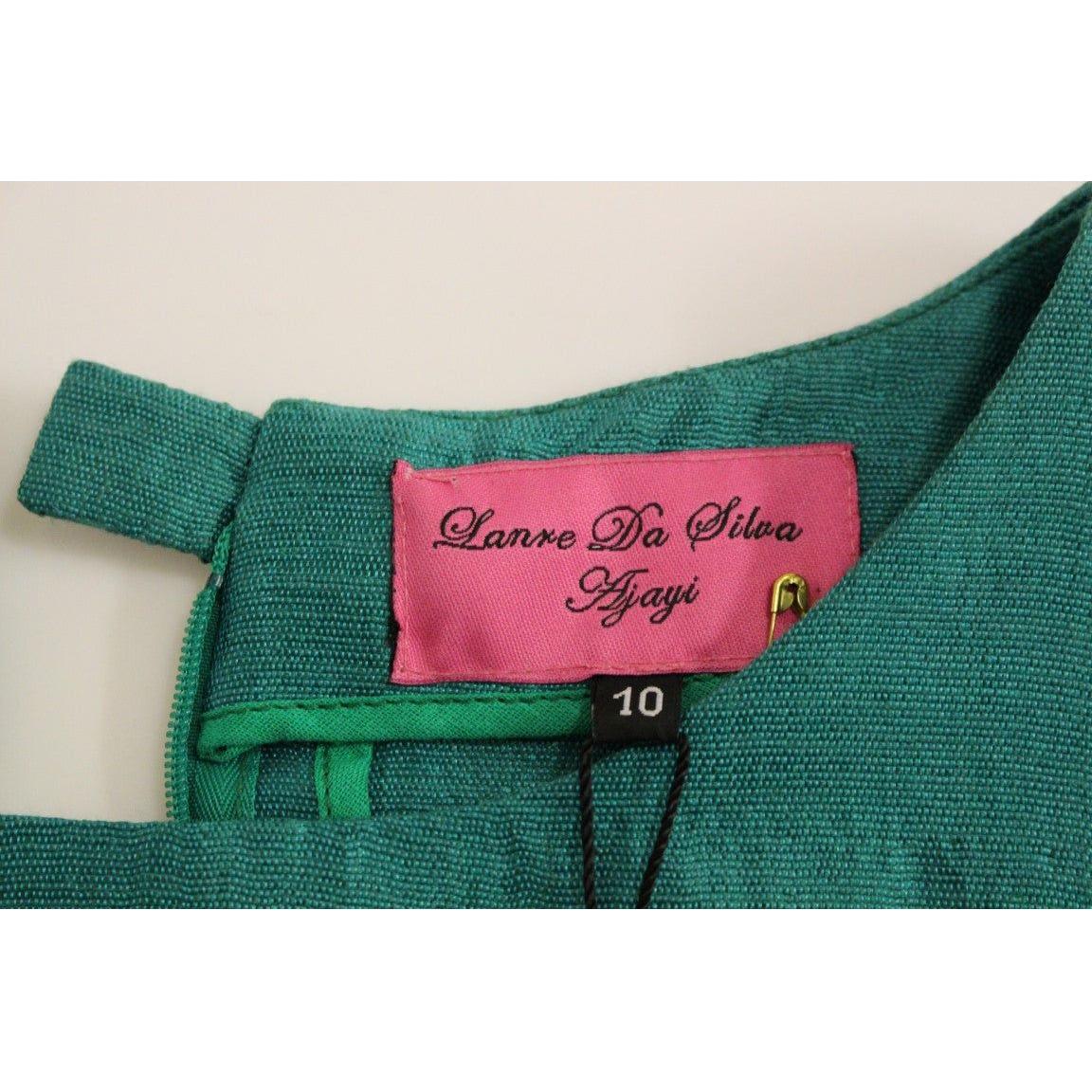 优雅刺绣绿色迷你连衣裙