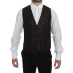 Dolce & Gabbana Black Wool Logo Dress Gilet Vest