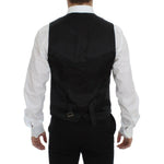 Dolce & Gabbana Black Wool Logo Dress Gilet Vest