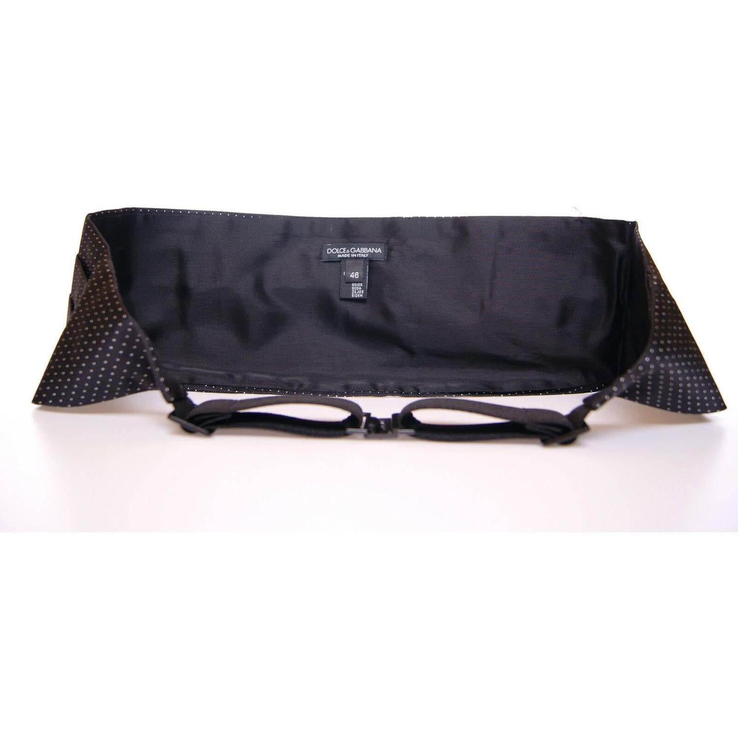 优雅的黑色圆点丝绸腰带