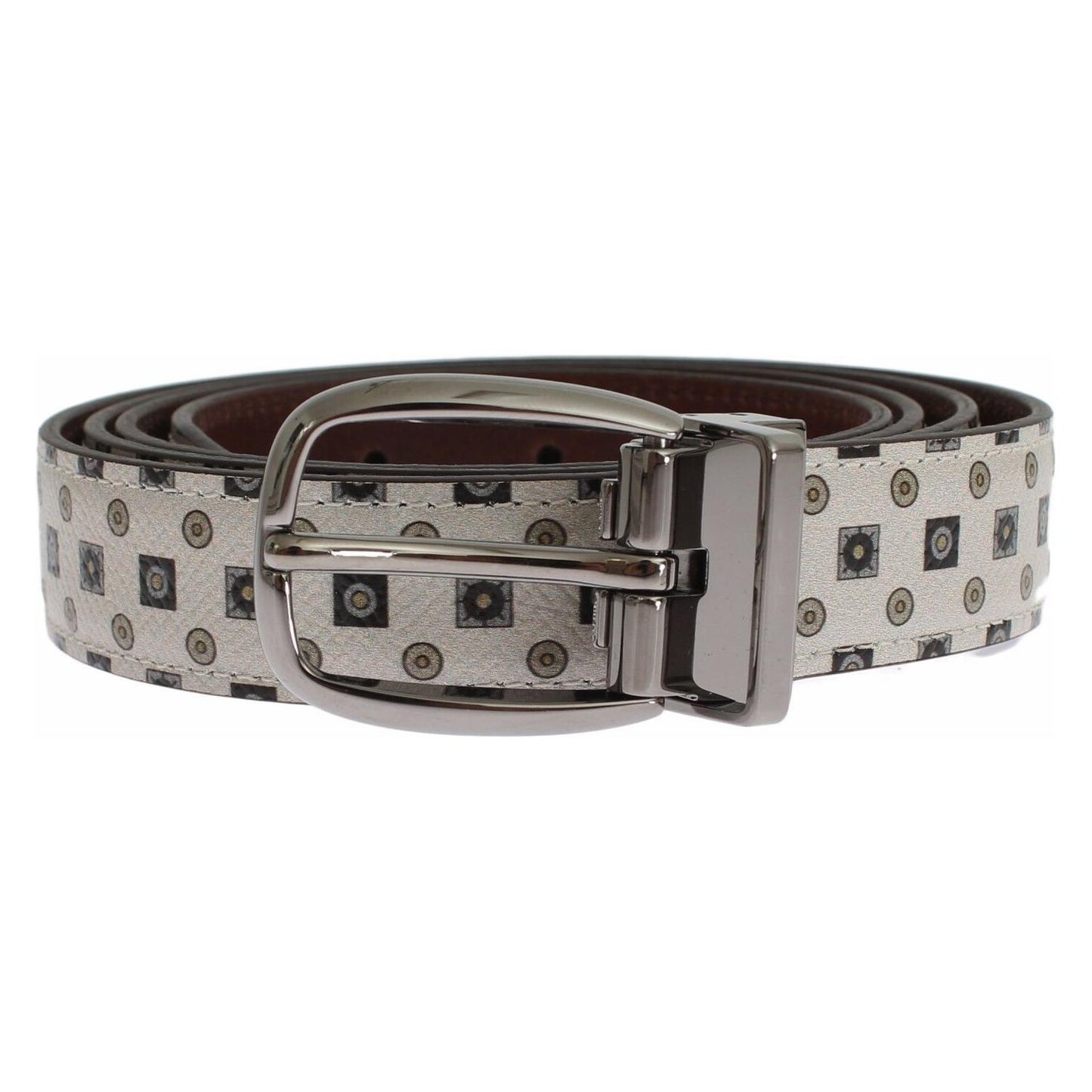 Dolce & Gabbana White Silk Bowtie Leather Men Belt Gift Box Belt