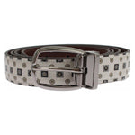 Dolce & Gabbana White Silk Bowtie Leather Men Belt Gift Box Belt