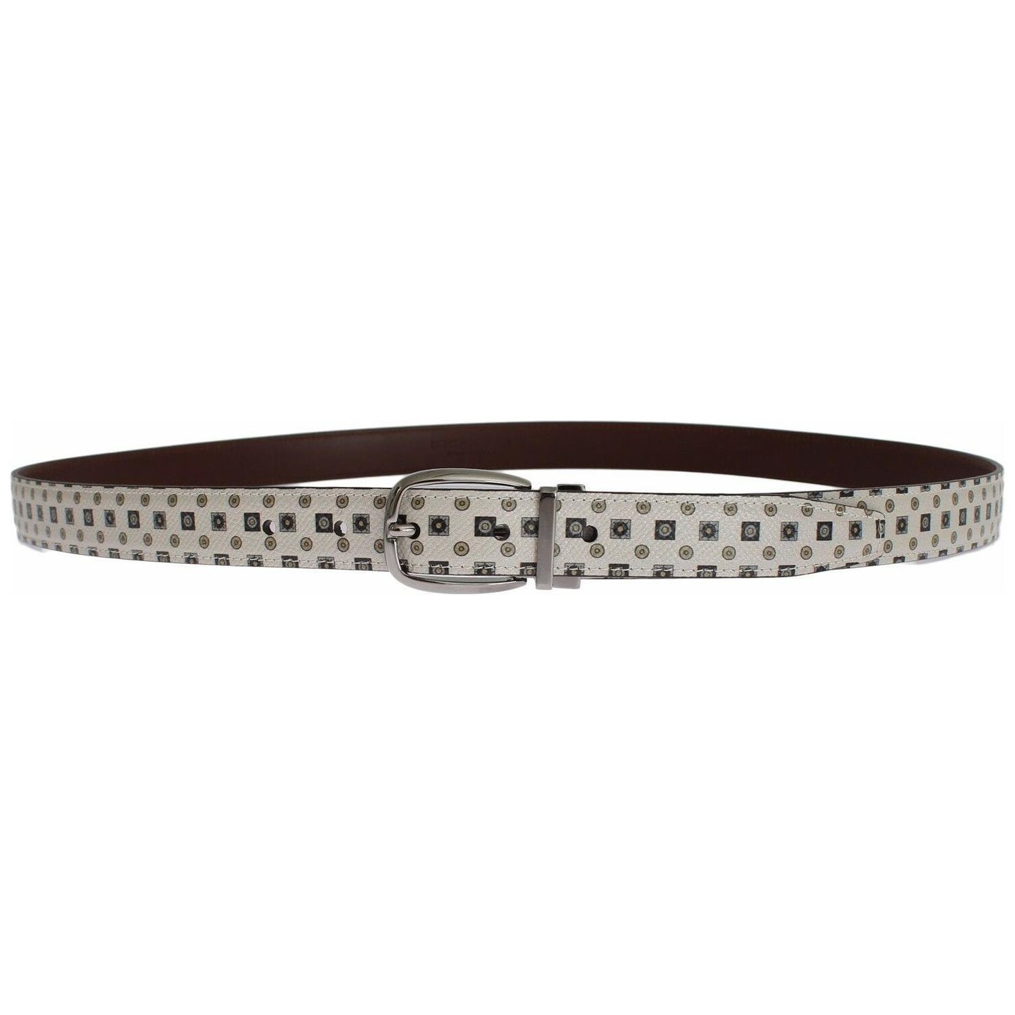 Dolce & Gabbana White Silk Bowtie Leather Men Belt Gift Box Belt