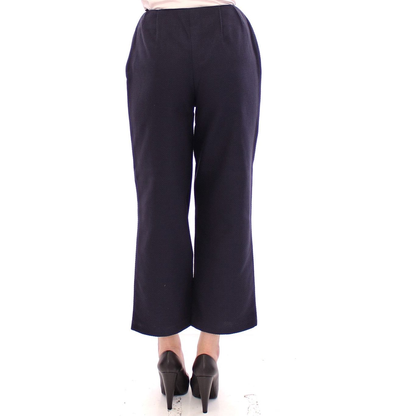 Andrea Incontri Chic Cropped Blue Pants - Exquisite Craftsmanship Andrea Incontri