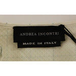 Andrea Incontri White Cotton Checkered Shirt Top
