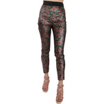 Dolce & Gabbana Multicolor Iridescent Brocade Jacquard Trousers Crop Pants
