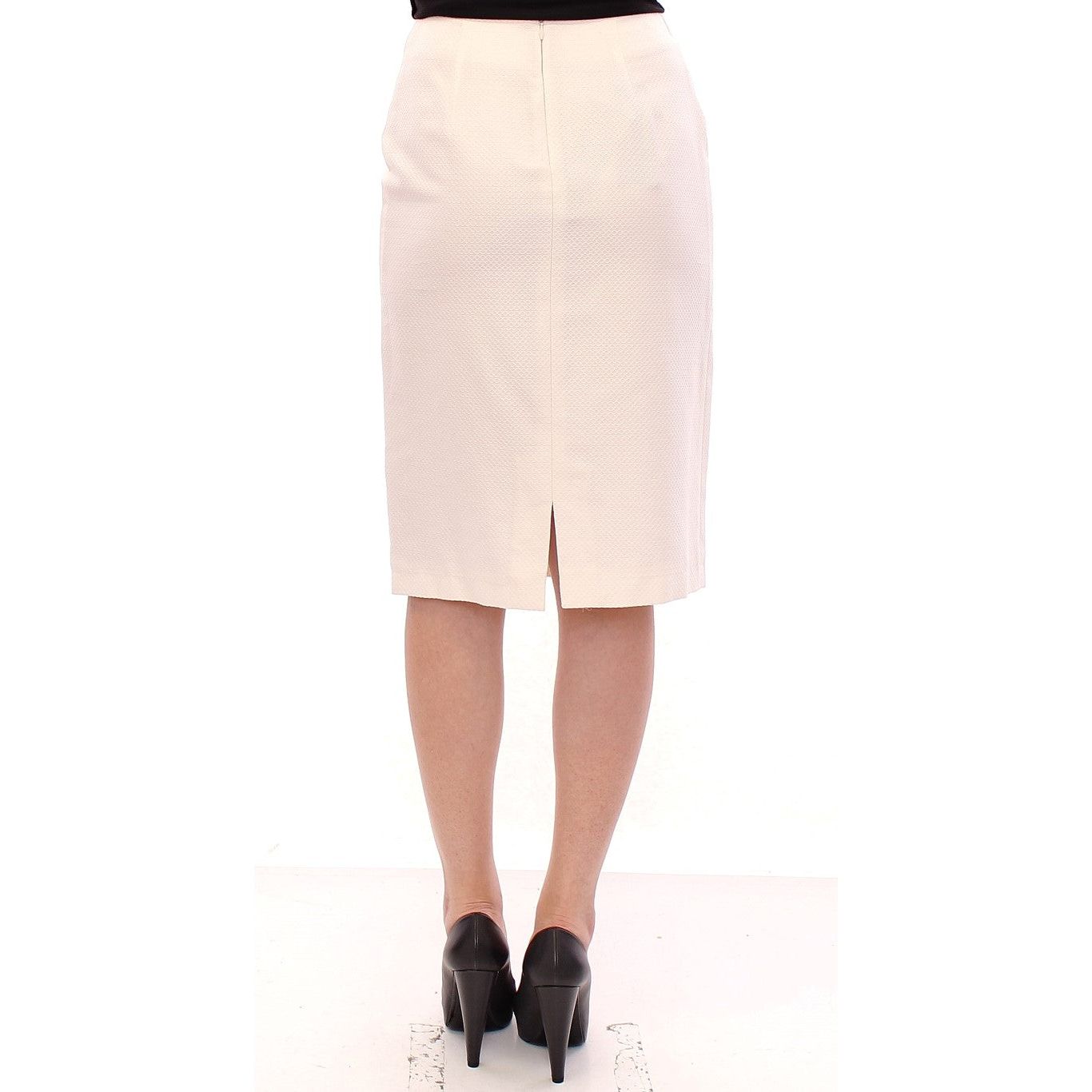 Andrea Incontri Elegant White Floral Pencil Skirt Andrea Incontri