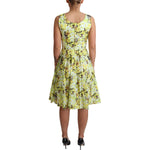 Dolce & Gabbana Yellow Floral Cotton Stretch Gown Dress