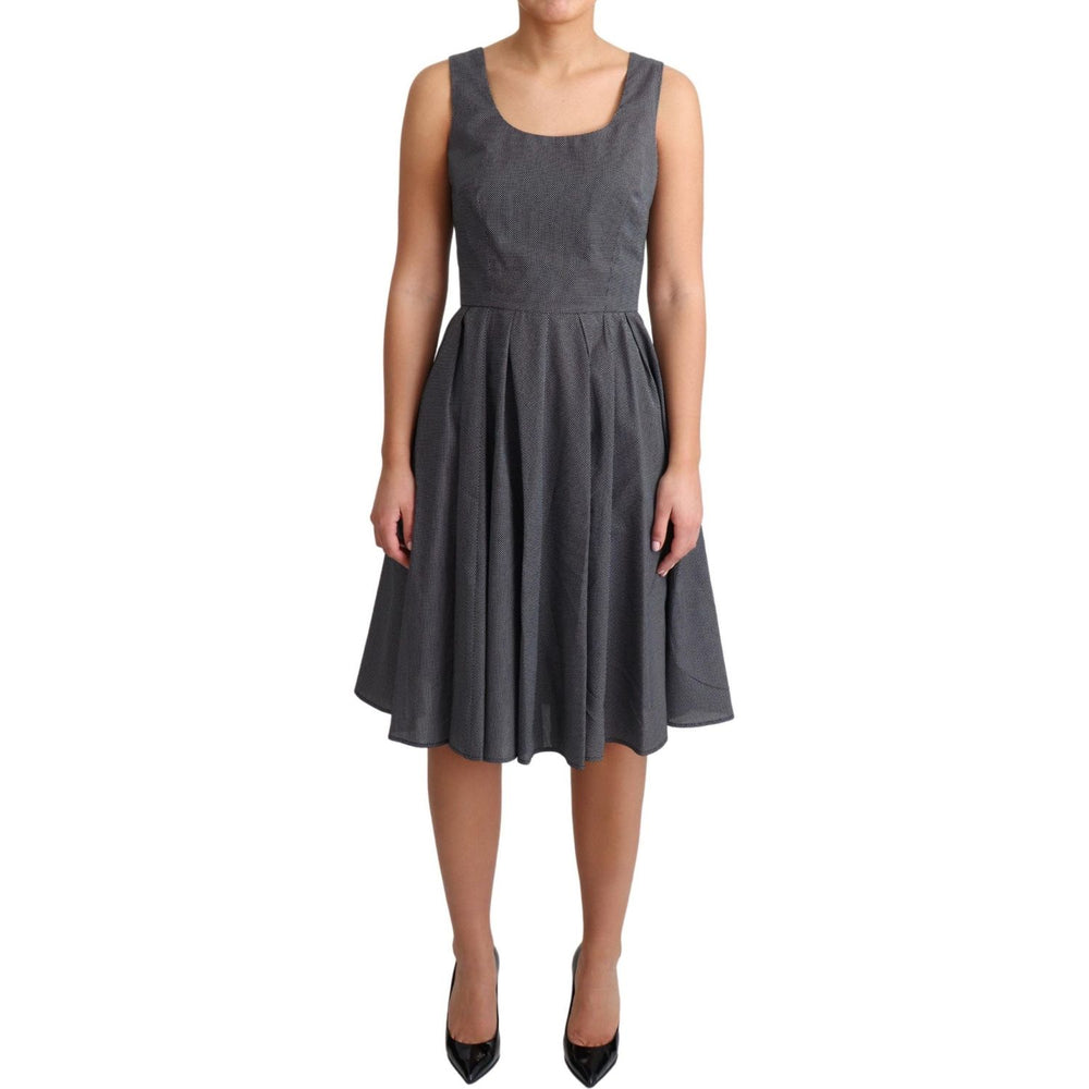 Dolce & Gabbana Black Polka Dotted Cotton A-Line Dress