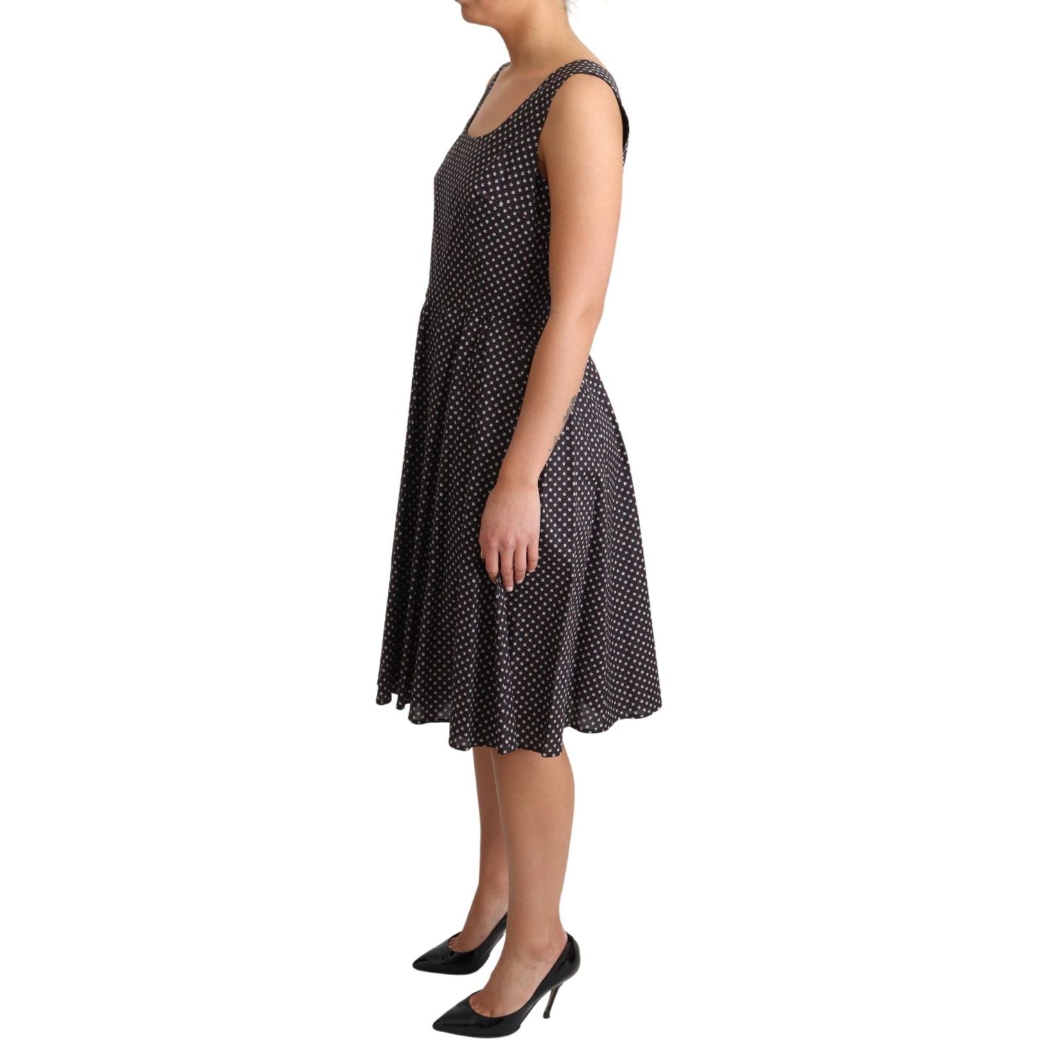 优雅花卉 A 字形无袖连衣裙