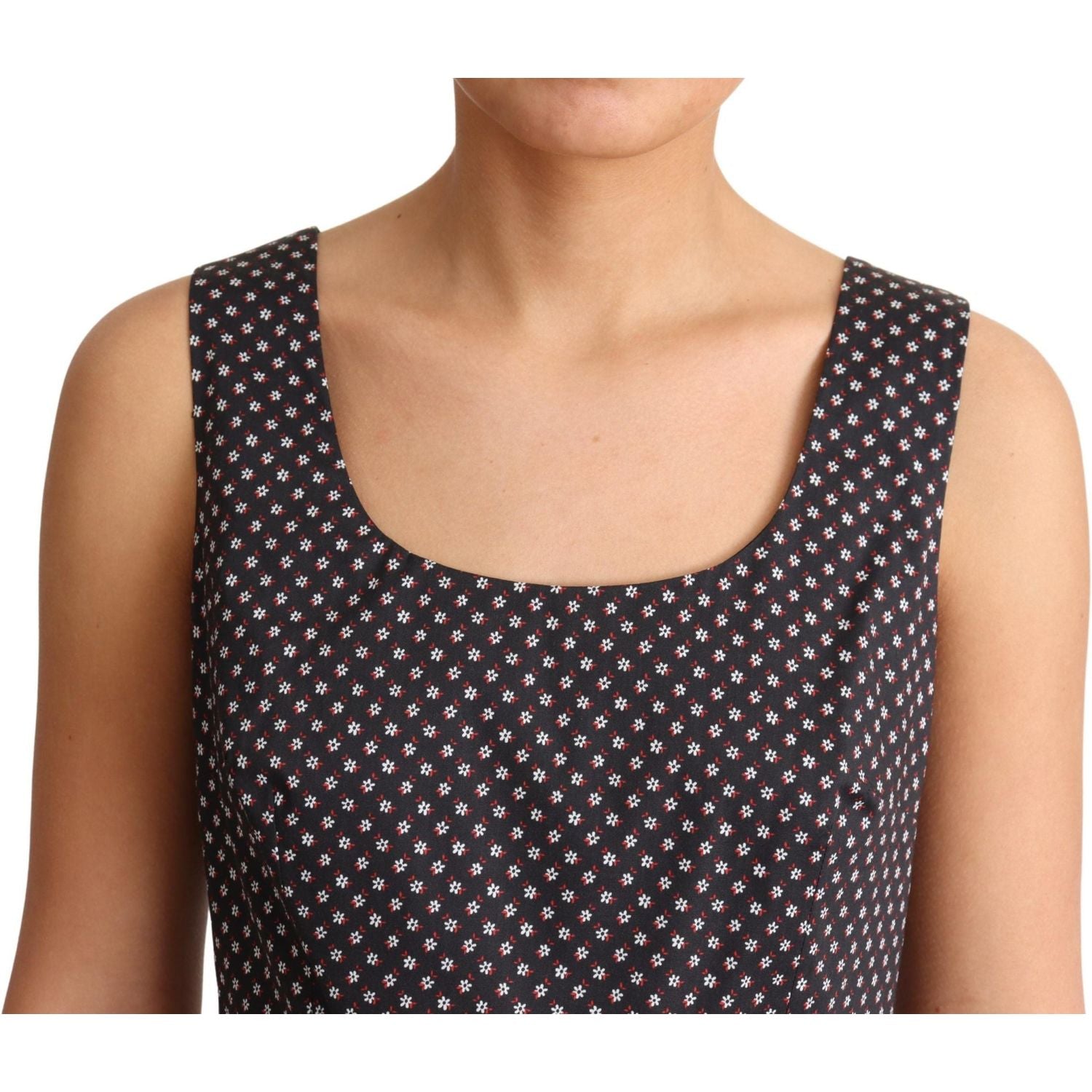 优雅花卉 A 字形无袖连衣裙