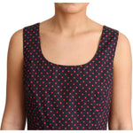 Dolce & Gabbana Red Blue Polka Cotton A-Line Gown Dress