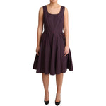 Dolce & Gabbana Red Blue Polka Cotton A-Line Gown Dress