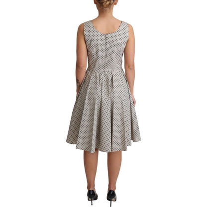 Dolce & Gabbana Beige Polka Dotted Cotton A-Line Dress Dresses