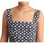 Dolce & Gabbana Blue Geometric Cotton A-Line Gown Dress DR2768-38
